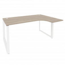 Onix Стол эргономичный правый на О-образном м/к O.MO-SA-4 (R) Дуб Аттик/Металл Белый 1580*1180*750 (