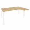 Onix Стол эргономичный правый на П-образном м/к O.MP-SA-4 (R) Тиквуд Светлый/Металл Белый 1580*1180*