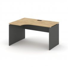 Style Project Стол рабочий эргоном. SN-D.SPA-021(L) Тиквуд Светлый/Антрацит/Черная Заглушка 1380*800