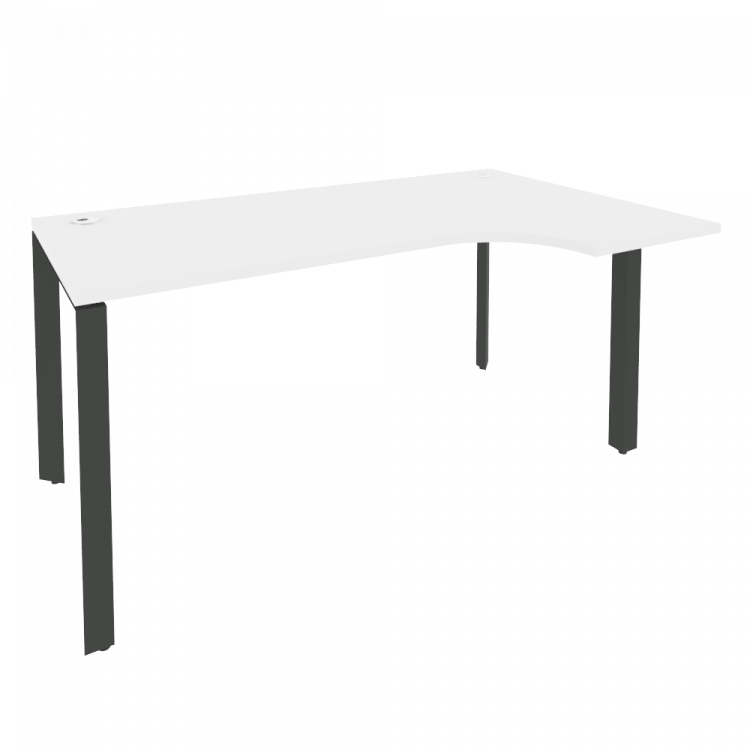 Onix Стол эргономичный правый на П-образном м/к O.MP-SA-1 (R) Белый Бриллиант/Металл Антрацит 1580*9