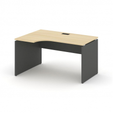 Стайл Проджект Стол рабочий эргоном. SN-D.SPA-021(L) Акация Лорка/Антрацит NEW/Черная Заглушка 1380*