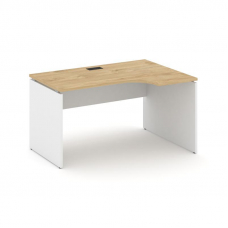 Style Project Стол рабочий эргоном. SN-D.SPA-002(R) Тиквуд Светлый/Белый/Черная Заглушка 1580*600/98