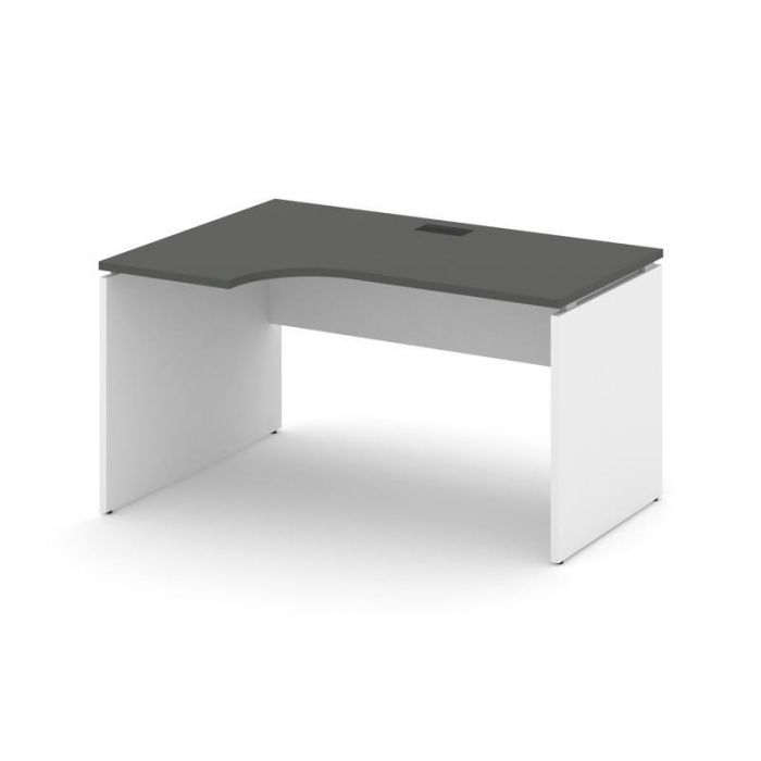 Style Project Стол рабочий эргоном. SN-D.SPA-022(L) Антрацит/Белый/Черная Заглушка 1580*800/980*750