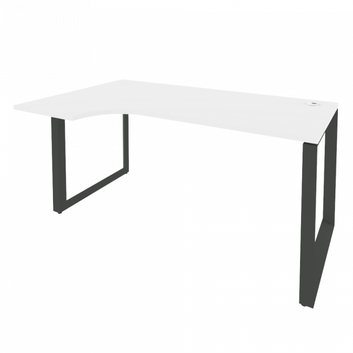 Onix Стол эргономичный левый на О-образном м/к O.MO-SA-1 (L) Белый Бриллиант/Металл Антрацит 1580*98