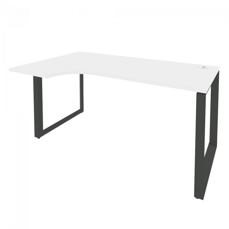 Onix Стол эргономичный левый на О-образном м/к O.MO-SA-1 (L) Белый Бриллиант/Металл Антрацит 1580*98
