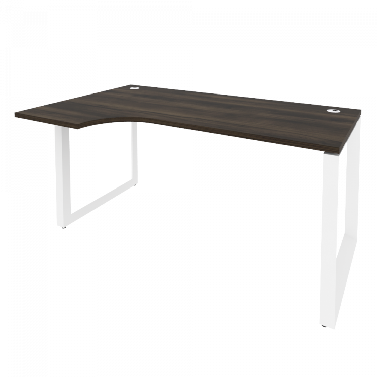 Onix Стол эргономичный левый на О-образном м/к O.MO-SA-1 (L) Дуб Мали/Металл Белый 1580*980*750 (720