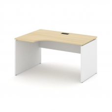 Style Project Стол рабочий эргоном. SN-D.SPA-021(L) Акация Лорка/Белый/Черная Заглушка 1380*800/980*