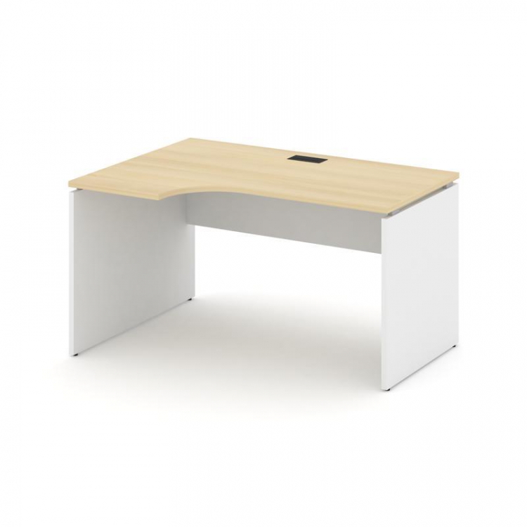 Style Project Стол рабочий эргоном. SN-D.SPA-021(L) Акация Лорка/Белый/Черная Заглушка 1380*800/980*