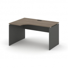 Style Project Стол рабочий эргоном. SN-D.SPA-022(L) Вяз Благородный/Антрацит/Черная Заглушка 1580*80