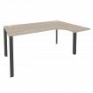 Onix Стол эргономичный правый на П-образном м/к O.MP-SA-4 (R) Дуб Аттик/Металл Антрацит 1580*1180*75