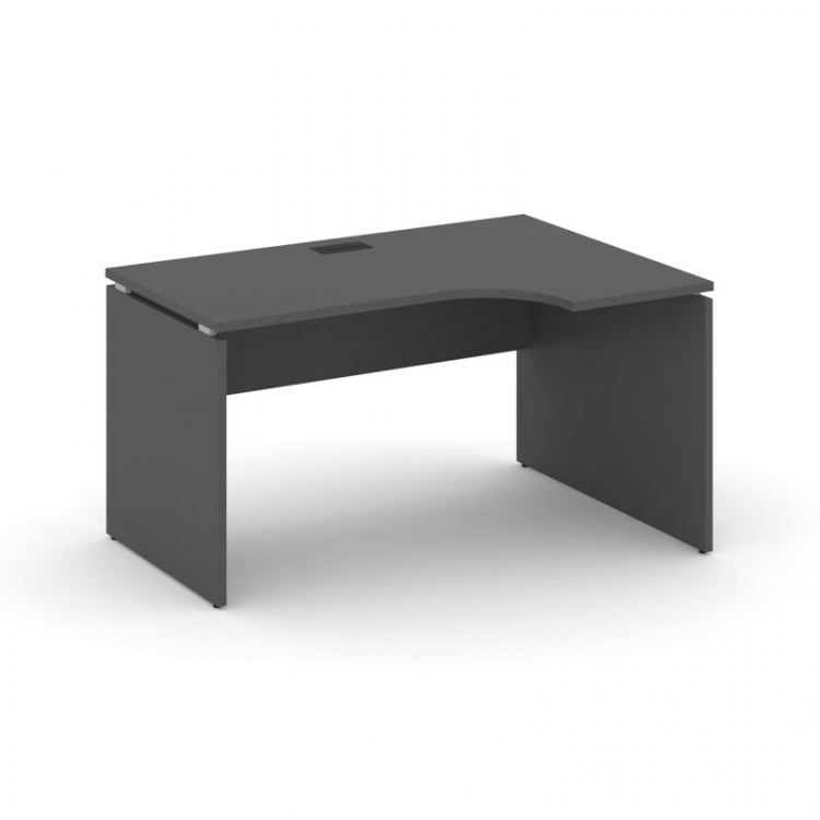Style Project Стол рабочий эргоном. SN-D.SPA-002(R) Антрацит/Черная Заглушка 1580*600/980*750