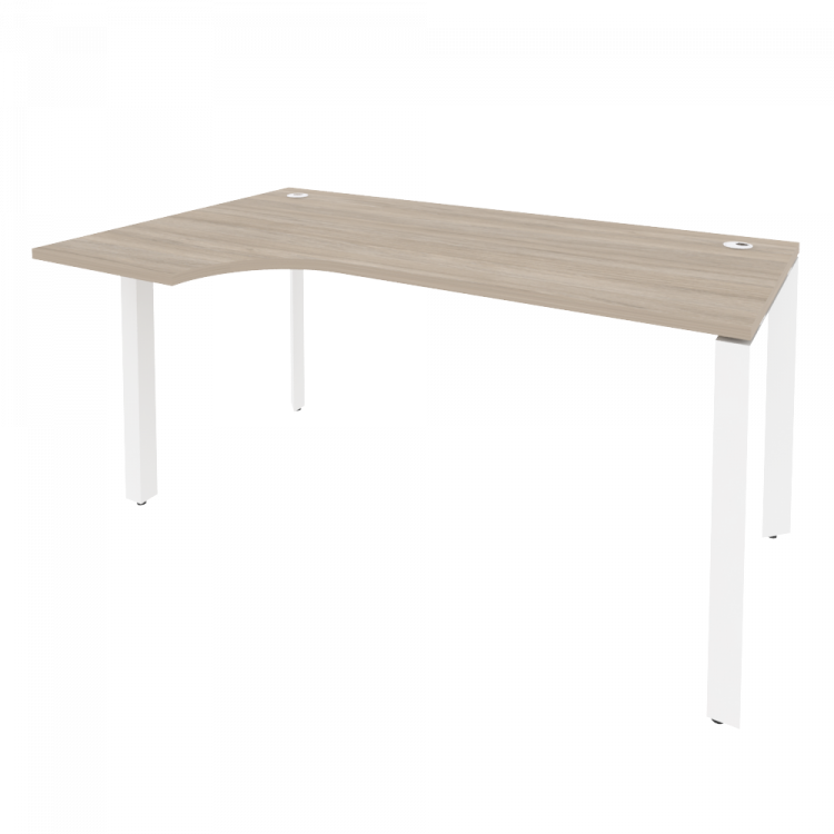Onix Стол эргономичный левый на П-образном м/к O.MP-SA-1 (L) Дуб Аттик/Металл Белый 1580*980*750 (72