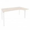 Onix Стол эргономичный правый на П-образном м/к O.MP-SA-1 (R) Денвер Светлый/Металл Белый 1580*980*7