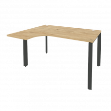 Onix Стол эргономичный левый на П-образном м/к O.MP-SA-3 (L) Тиквуд Светлый/Металл Антрацит 1380*118