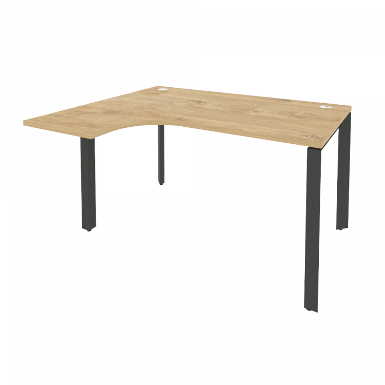 Onix Стол эргономичный левый на П-образном м/к O.MP-SA-3 (L) Тиквуд Светлый/Металл Антрацит 1380*118