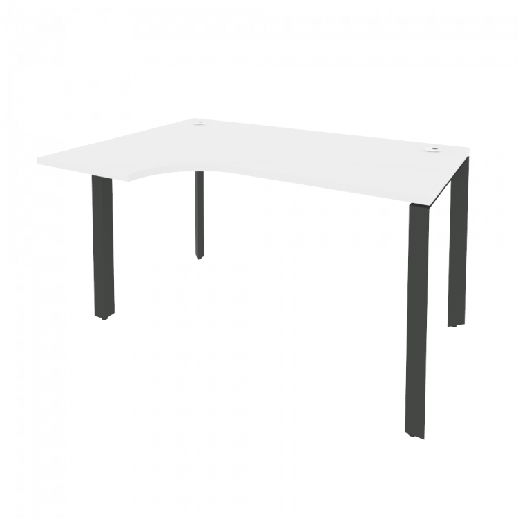Onix Стол эргономичный левый на П-образном м/к O.MP-SA-2 (L) Белый Бриллиант/Металл Антрацит 1380*98