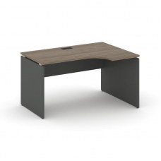 Style Project Стол рабочий эргоном. SN-D.SPA-022(R) Вяз Благородный/Антрацит/Черная Заглушка 1580*80