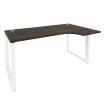 Onix Стол эргономичный правый на О-образном м/к O.MO-SA-1 (R) Дуб Мали/Металл Белый 1580*980*750 (72