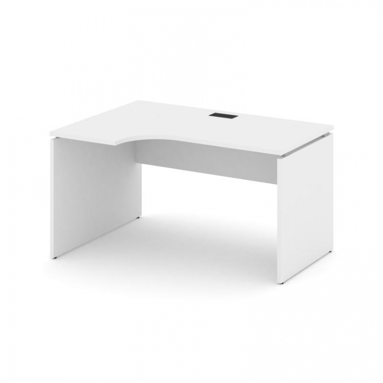 Style Project Стол рабочий эргоном. SN-D.SPA-001(L) Белый/Черная Заглушка 1380*600/980*750