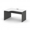 Style Project Стол рабочий эргоном. SN-D.SPA-022(L) Белый/Антрацит/Черная Заглушка 1580*800/980*750