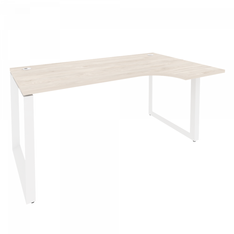 Onix Стол эргономичный правый на О-образном м/к O.MO-SA-1 (R) Денвер Светлый/Металл Белый 1580*980*7