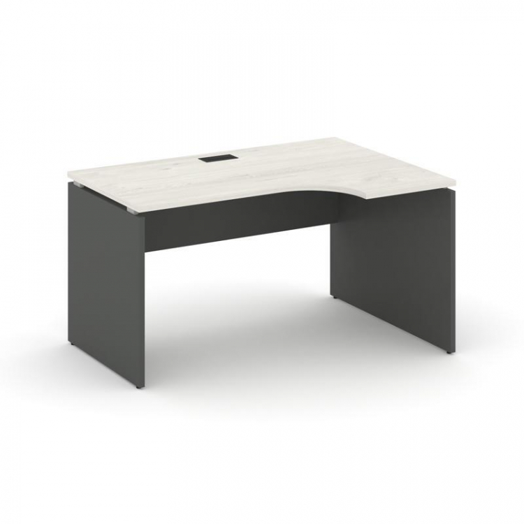 Style Project Стол рабочий эргоном. SN-D.SPA-012(R) Дуб Наварра/Антрацит/Черная Заглушка 1580*700/98