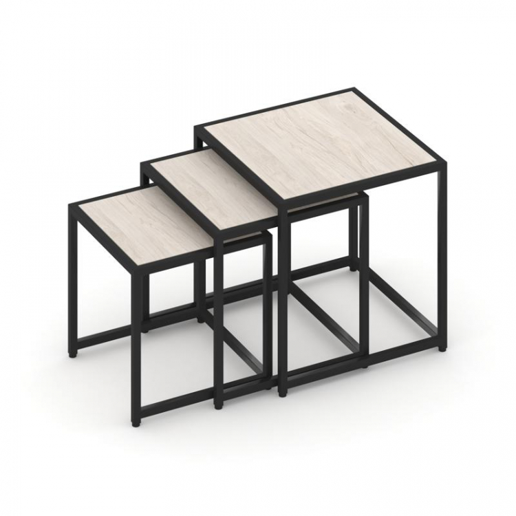 Loft Стол журнальный VR.L-SJK-45 Денвер Светлый/Металл Черный 450*450*450