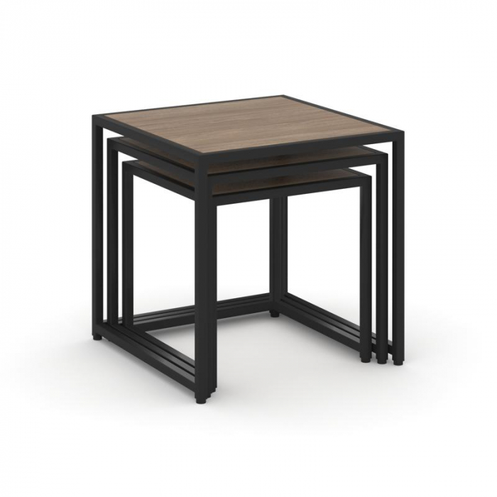 Лофт Стол журнальный VR.L-SJK-45 Денвер Светлый/Металл Черный 450*450*450