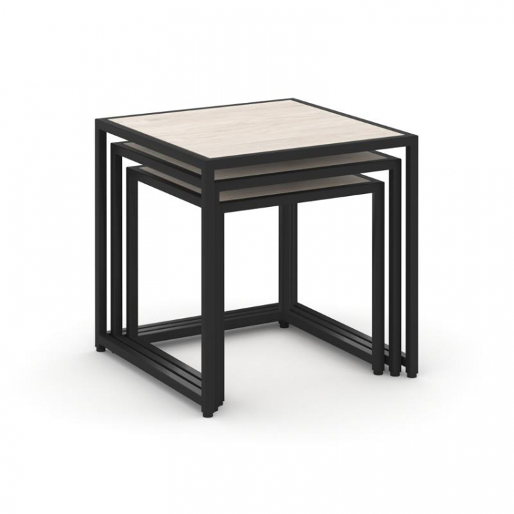 Loft Стол журнальный VR.L-SJK-50 Денвер Светлый/Металл Черный 500*500*500