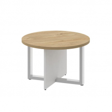 Shift Стол журнальный, круглый SK.SG-KR-70 Тиквуд Светлый/Белый Бриллиант 700*700*450