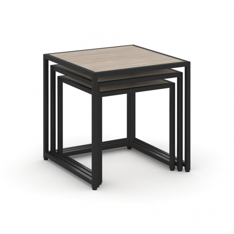 Loft Стол журнальный VR.L-SJK-50 Дуб Аттик/Металл Черный 500*500*500
