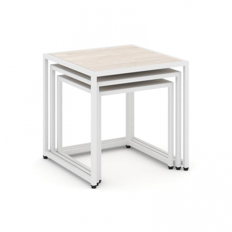 Loft Стол журнальный VR.L-SJK-45 Денвер Светлый/Металл Белый 450*450*450