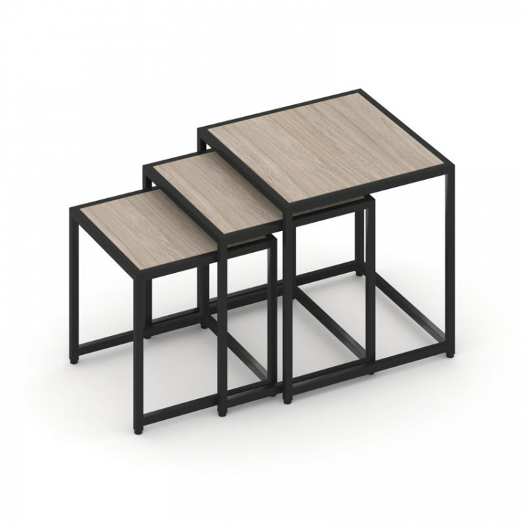 Loft Стол журнальный VR.L-SJK-50 Дуб Аттик/Металл Черный 500*500*500