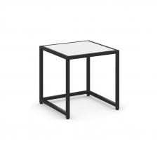 Loft Стол журнальный VR.L-SJK-40 Белый Бриллиант/Металл Черный 400*400*400