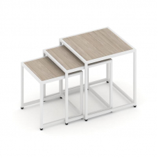 Loft Стол журнальный VR.L-SJK-40 Дуб Аттик/Металл Белый 400*400*400