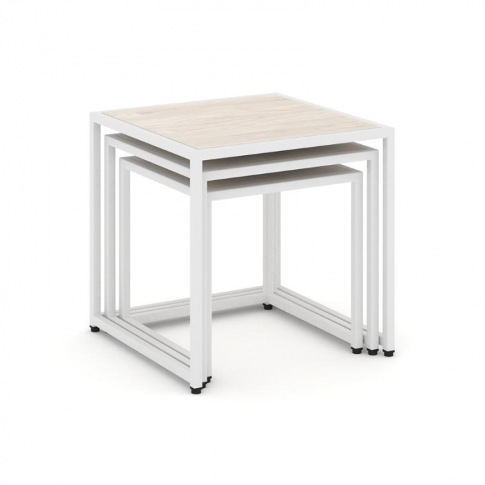Loft Стол журнальный VR.L-SJK-50 Денвер Светлый/Металл Белый 500*500*500