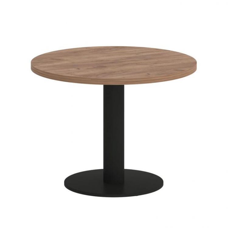 First Стол журнальный круглый KSJ-1 Дуб Табак/Металл Черный 600*600*450