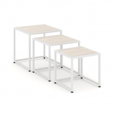 Loft Стол журнальный VR.L-SJK-50 Денвер Светлый/Металл Белый 500*500*500