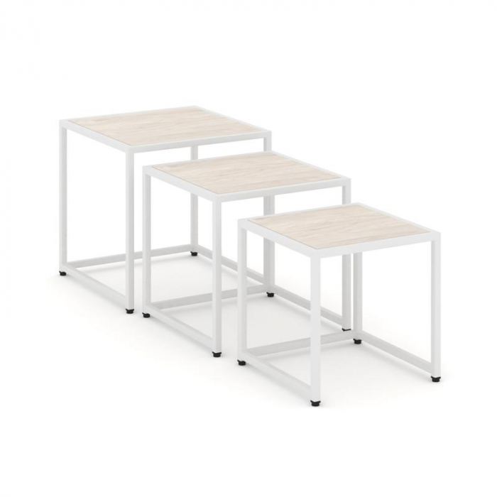 Loft Стол журнальный VR.L-SJK-50 Денвер Светлый/Металл Белый 500*500*500