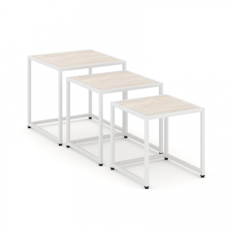 Loft Стол журнальный VR.L-SJK-50 Денвер Светлый/Металл Белый 500*500*500