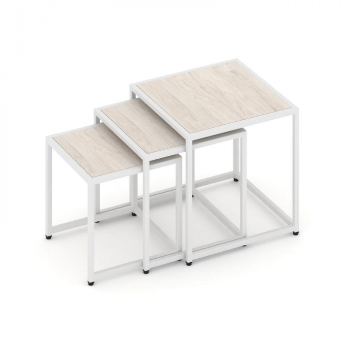 Loft Стол журнальный VR.L-SJK-50 Денвер Светлый/Металл Белый 500*500*500