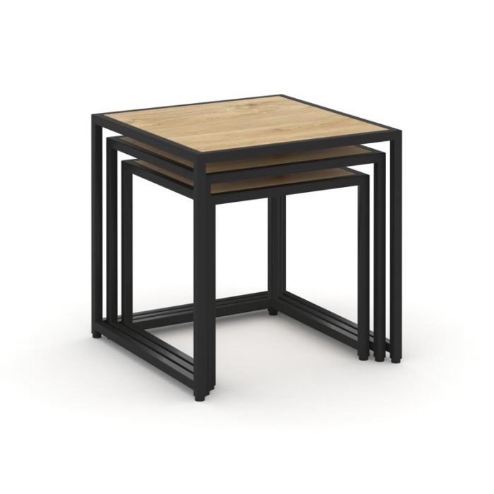 Loft Стол журнальный VR.L-SJK-50 Тиквуд Светлый/Металл Черный 500*500*500