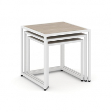 Loft Стол журнальный VR.L-SJK-40 Дуб Аттик/Металл Белый 400*400*400