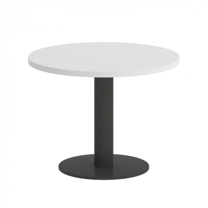 Оникс Директ Стол журнальный круглый O.SJ-1 Белый Бриллиант/Металл Антрацит 600*600*450