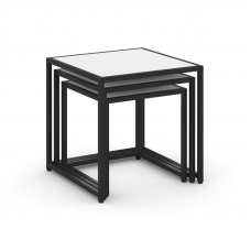 Loft Стол журнальный VR.L-SJK-50 Белый Бриллиант/Металл Черный 500*500*500