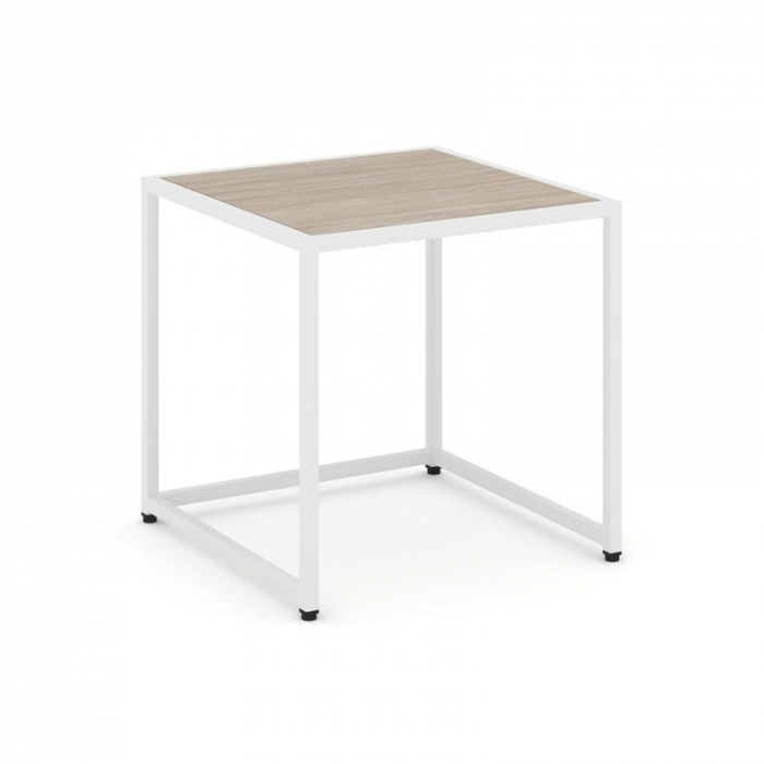 Loft Стол журнальный VR.L-SJK-50 Дуб Аттик/Металл Белый 500*500*500