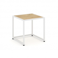 Loft Стол журнальный VR.L-SJK-45 Тиквуд Светлый/Металл Белый 450*450*450