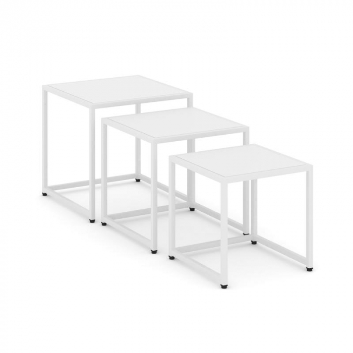 Лофт Стол журнальный VR.L-SJK-45 Белый Бриллиант/Металл Белый 450*450*450