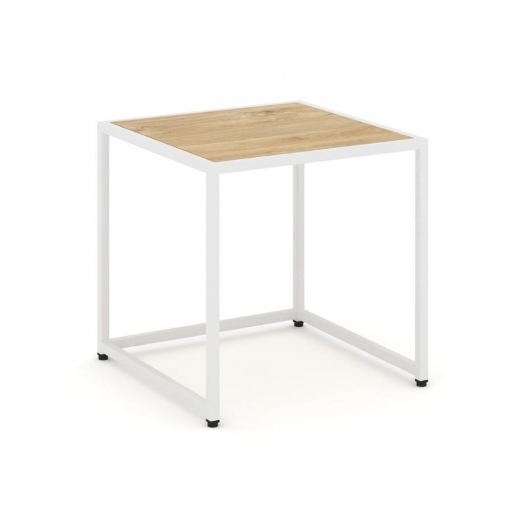 Loft Стол журнальный VR.L-SJK-50 Тиквуд Светлый/Металл Белый 500*500*500