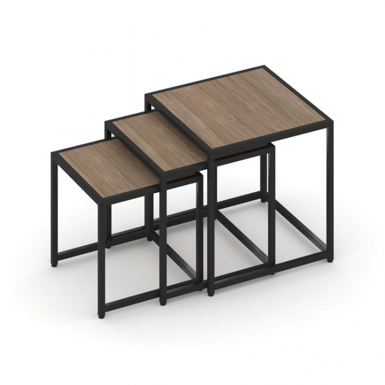 Loft Стол журнальный VR.L-SJK-50 Дуб Аризона/Металл Черный 500*500*500